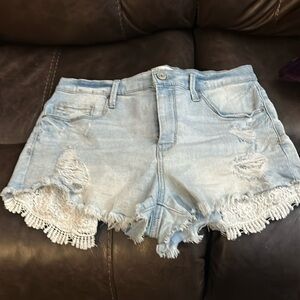 Mudd high rise jean shortie shorts
